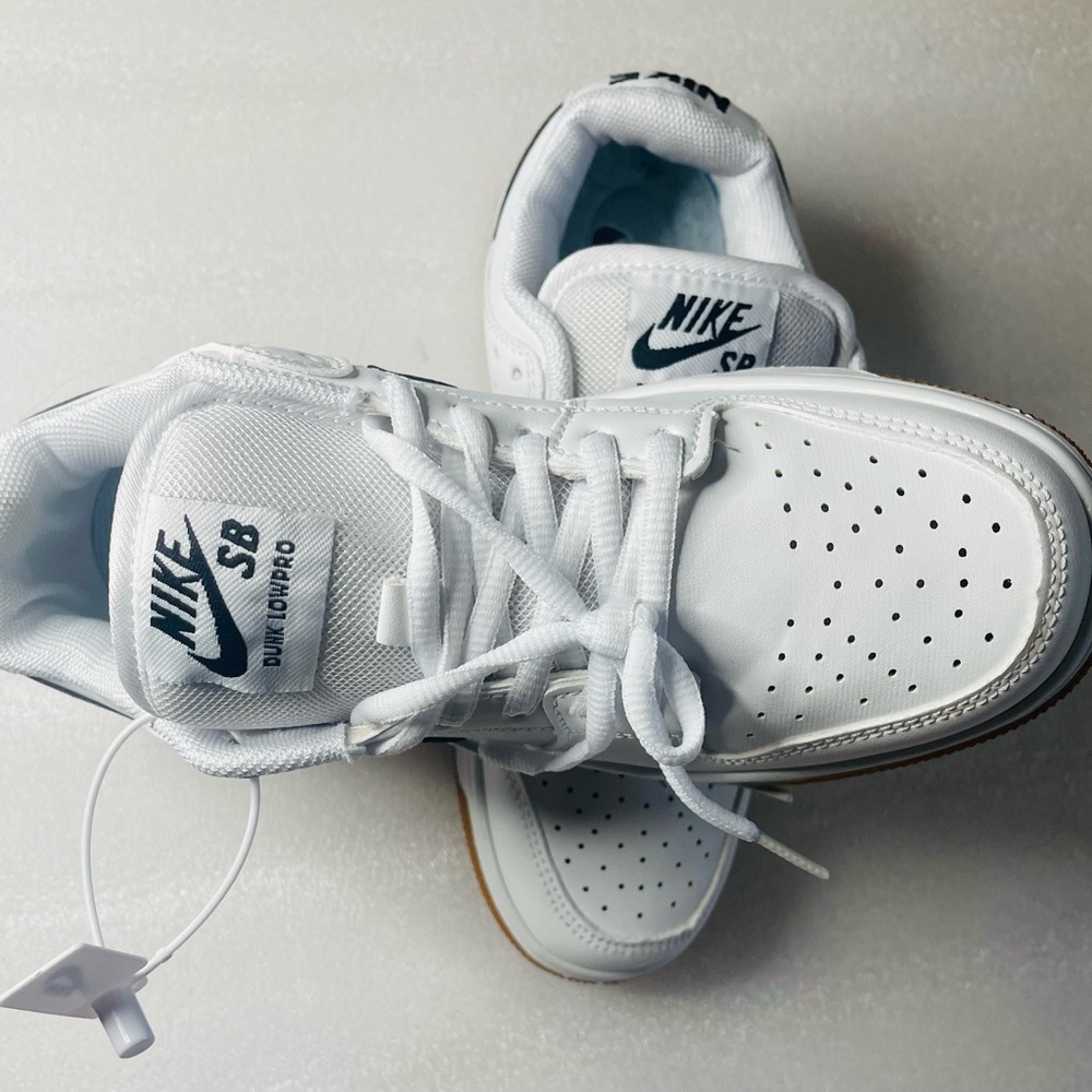 Nike Kids White Sneakers with Gum Outsole
